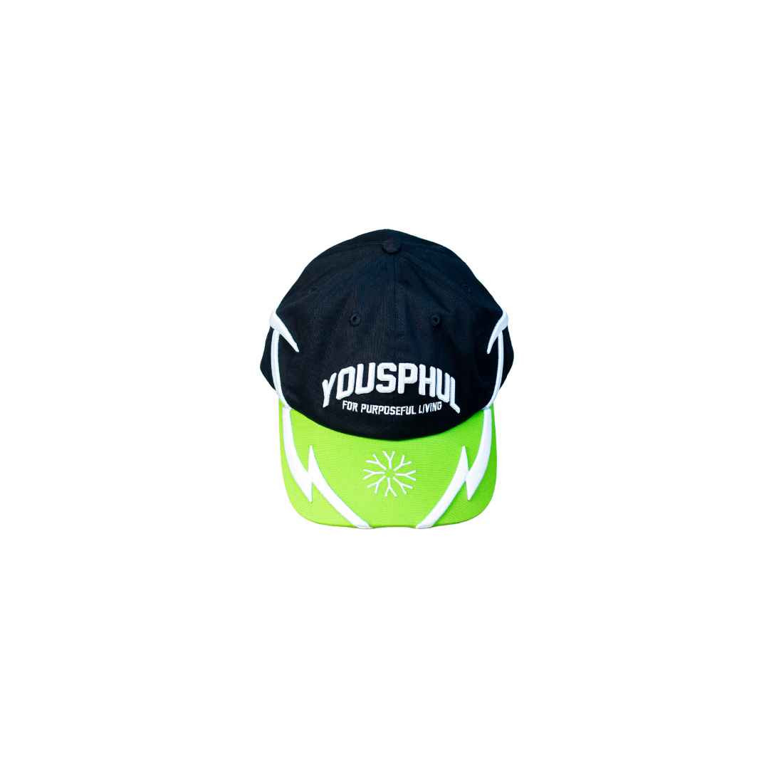Black and green cap with 'Yousphul' embroidery branding
