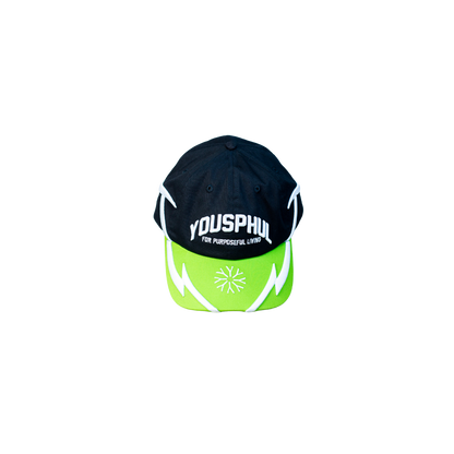 Black and green cap with 'Yousphul' embroidery branding
